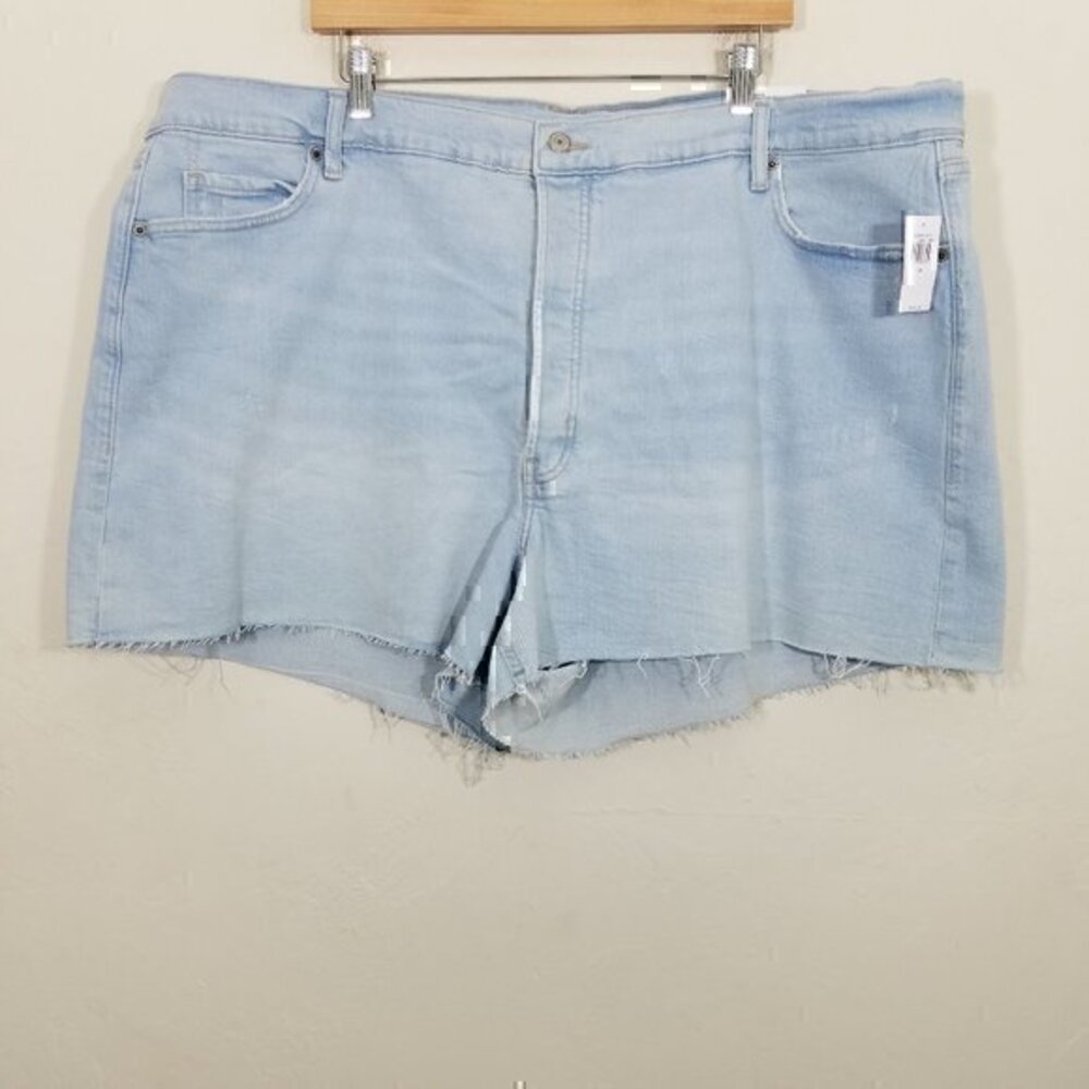 NWT Old Navy Higher High-Rise Sky-Hi A-Line Jean Shorts Blue Plus Size 26